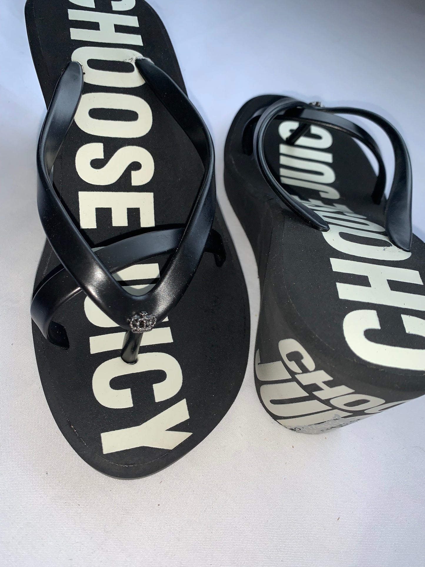 Juicy couture black wedge sandles size 6