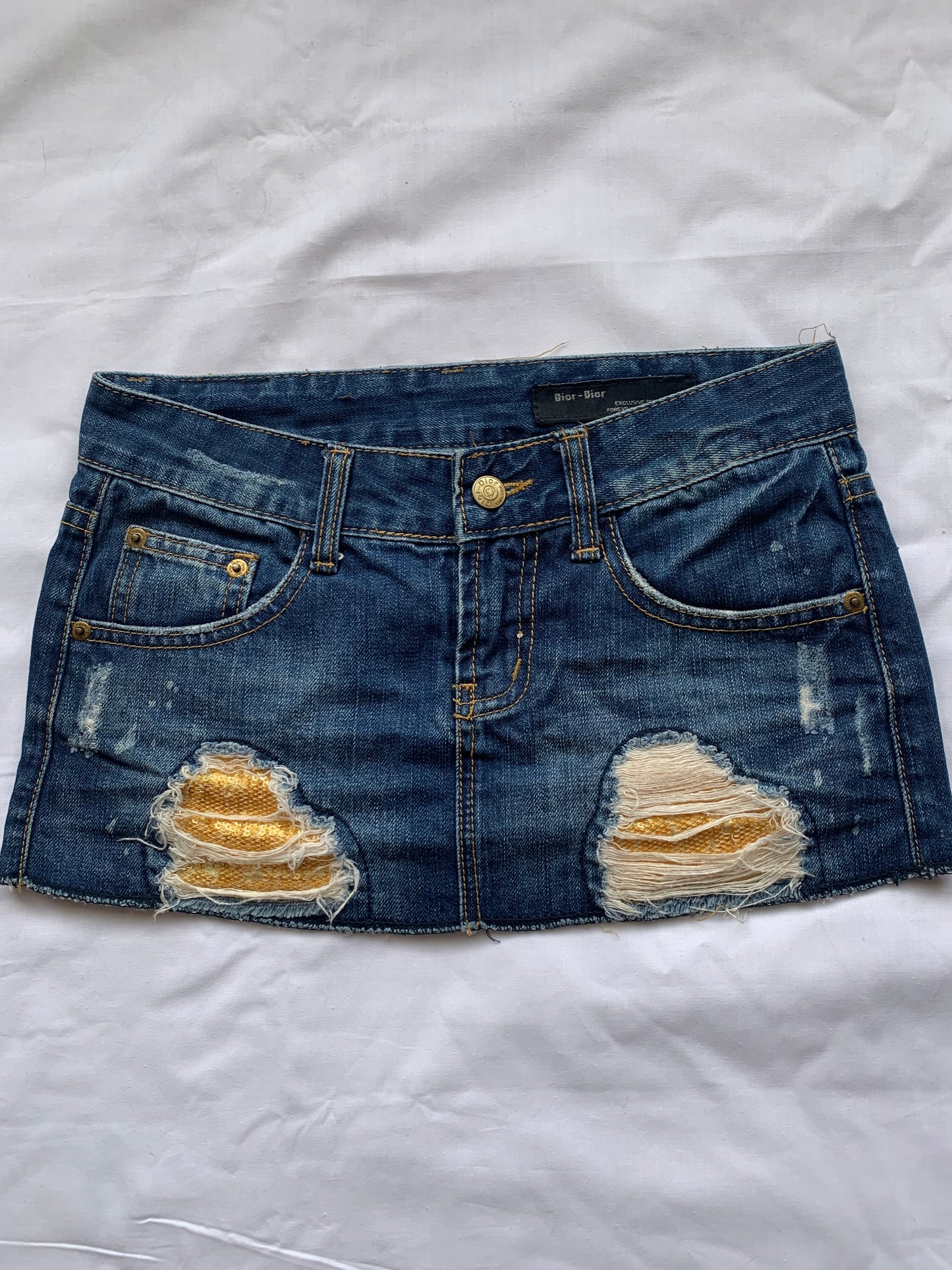 Denim mini skirt size xs/s measurement in photos