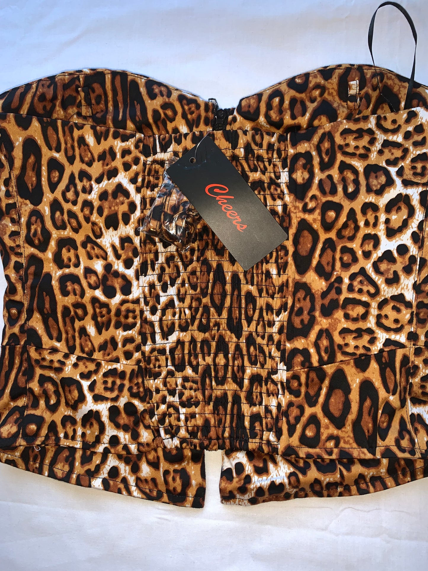 Leopard print corset top bnwt dead stock size L 12&14