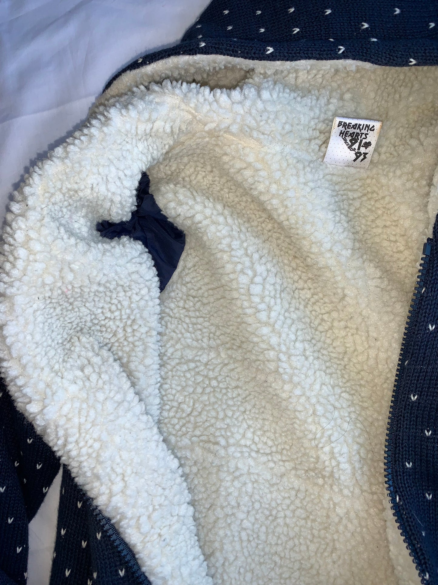 Lost blue zip up fluffy hoodie sizeXS/S