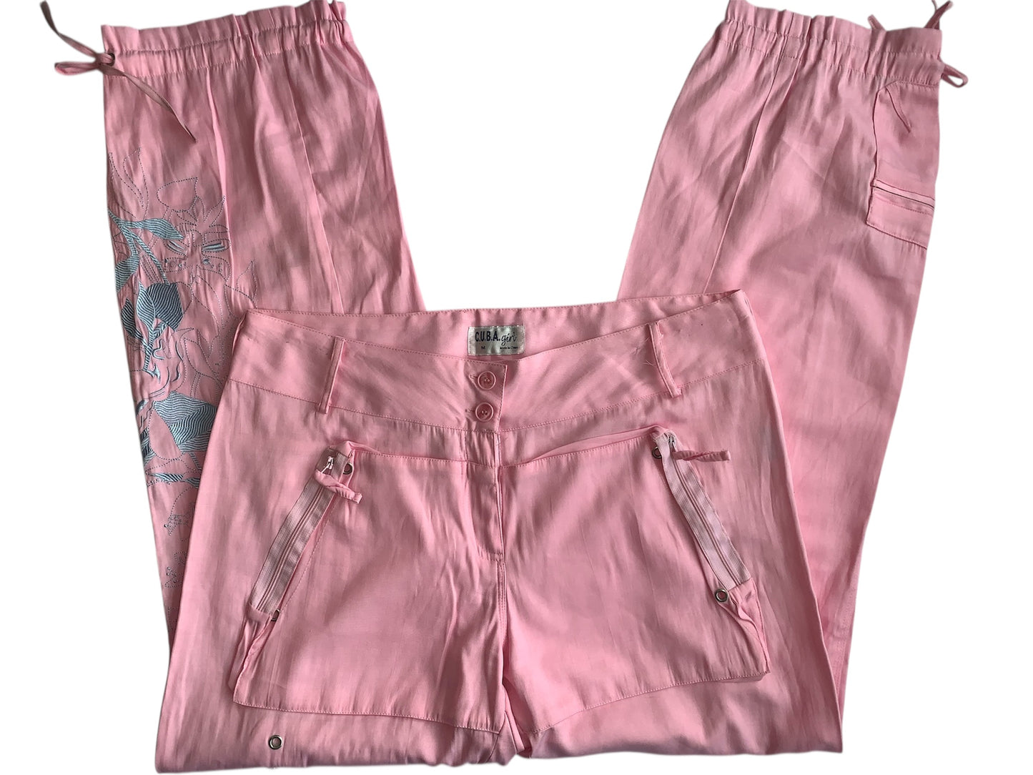 Pink embroidered pant size L