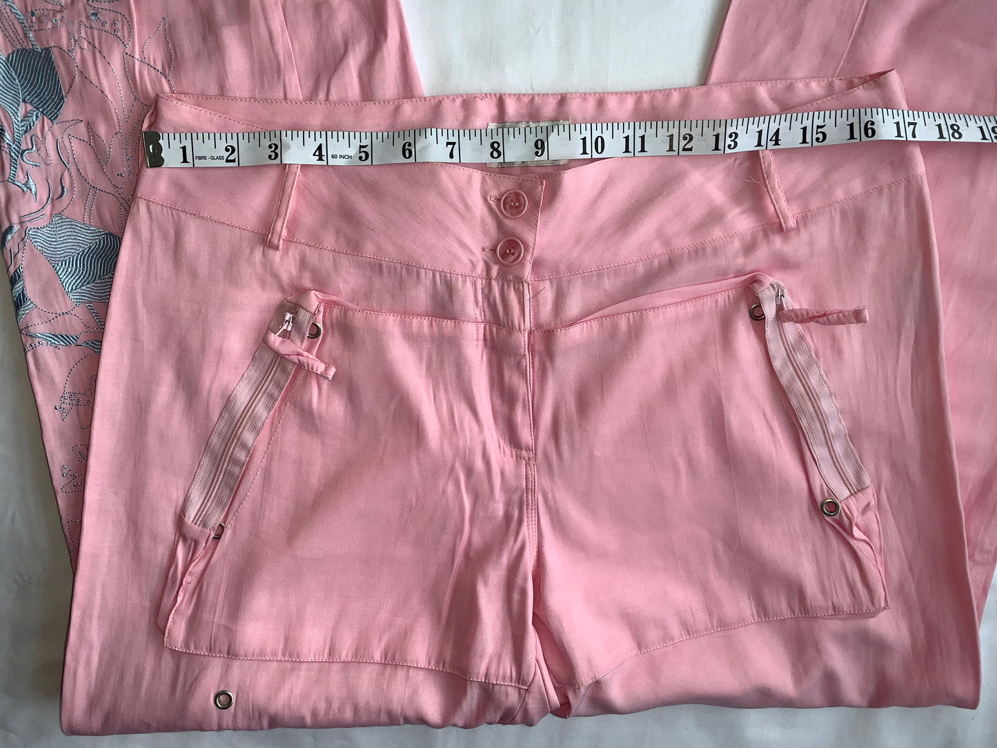 Pink embroidered pant size L