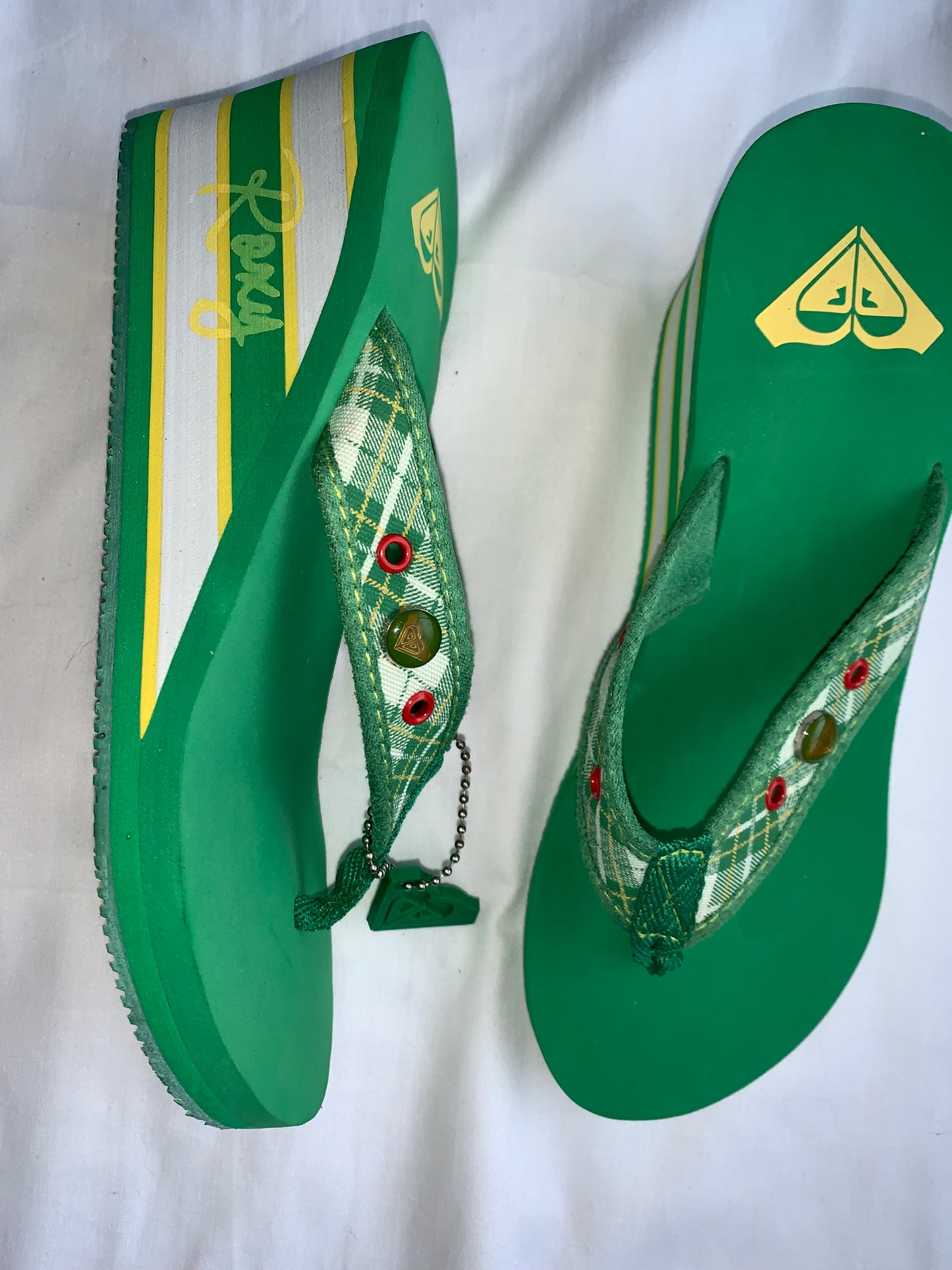 Roxy deadstock size 7 green wedges