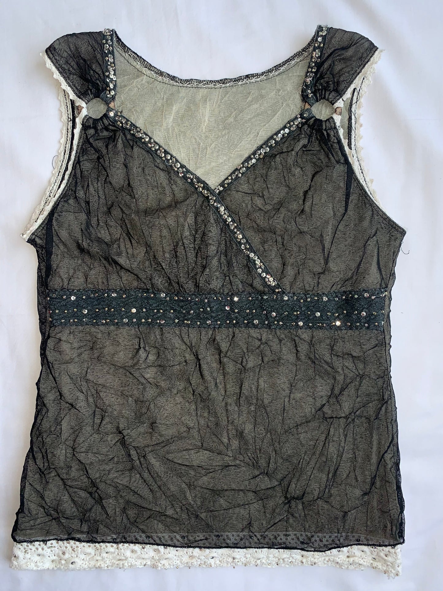 Sheer black detailed top size small