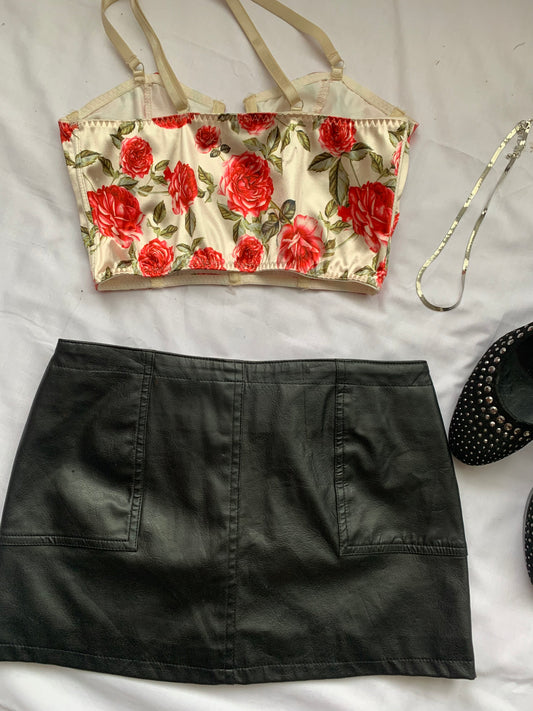 Rose crop corset top size xs