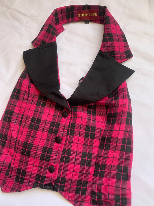 Pink and black corset top bnwt size m