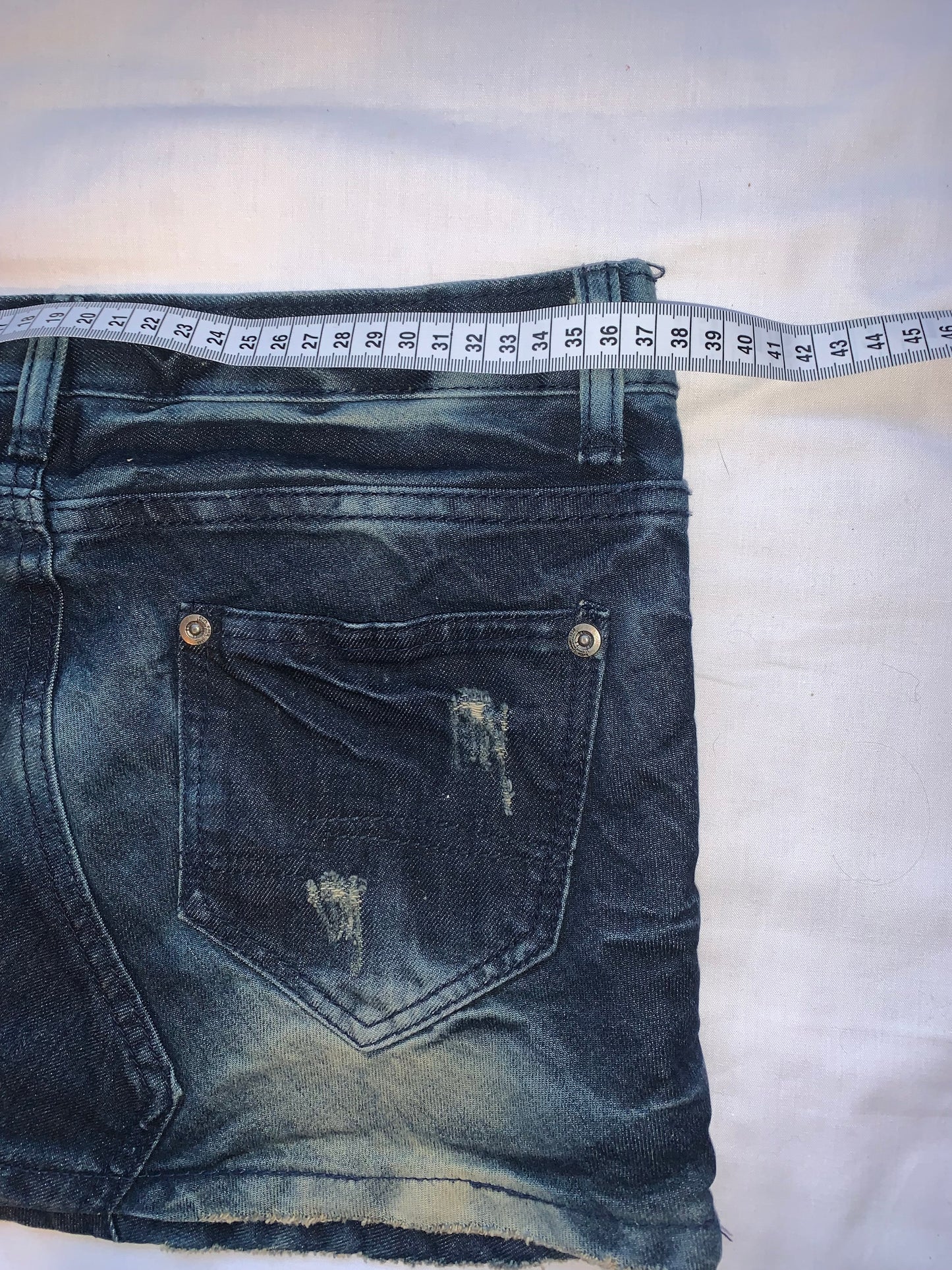 Denim diamente bunny mini skirt