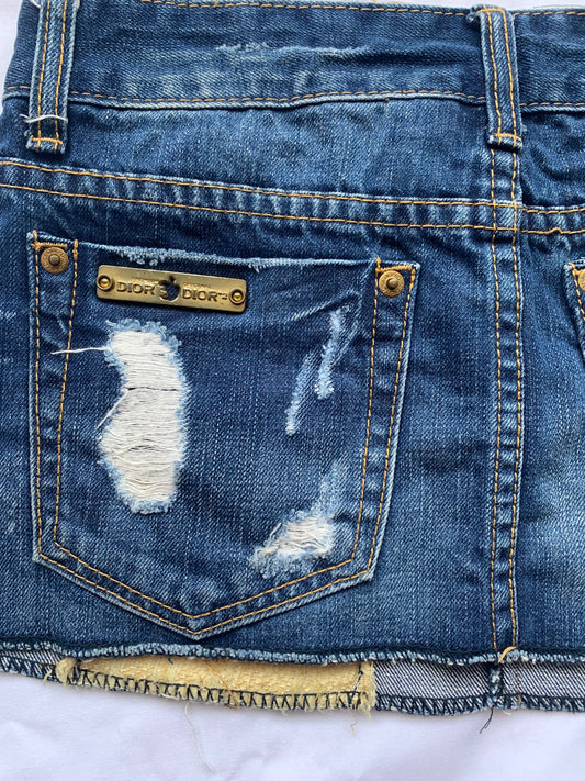 Denim mini skirt size xs/s measurement in photos