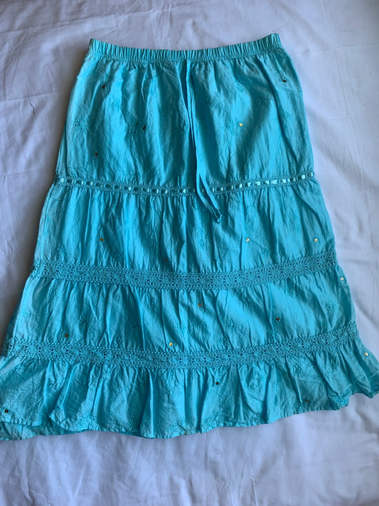Fairy blue midi skirt size 14 kids very stretchy waistband