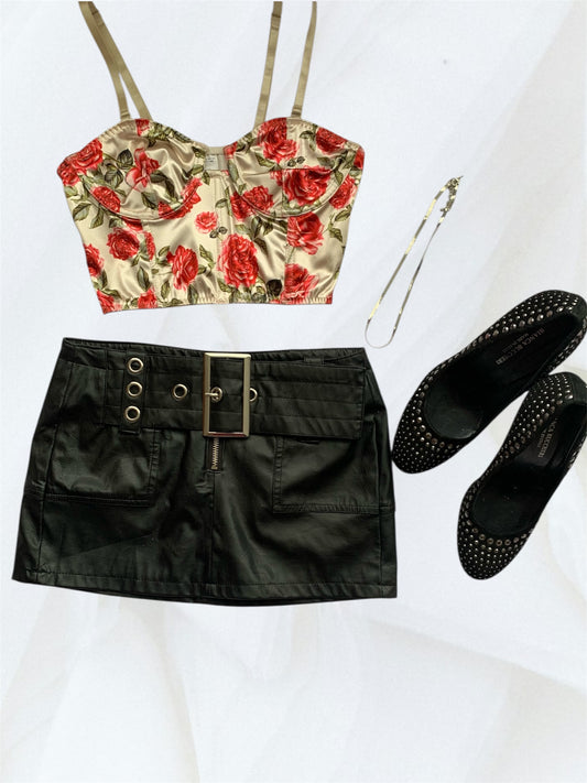 Rose crop corset top size xs