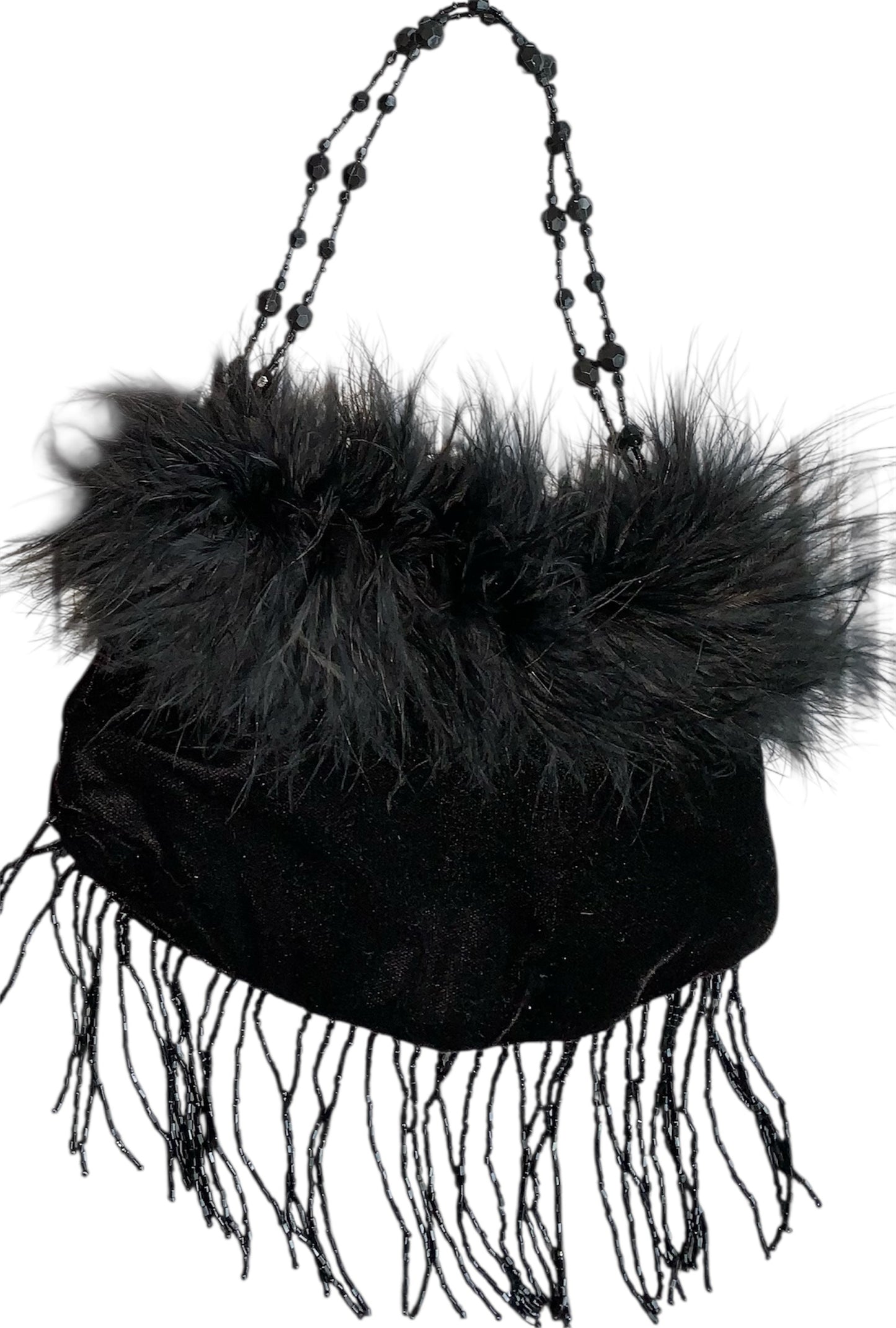 Fluffy beaded mini bag