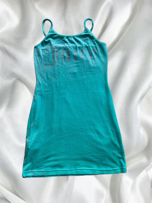 Juicy Diamanté Green velour dress