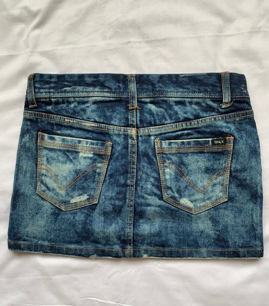Only jeans denim mini skirt measurements in photo