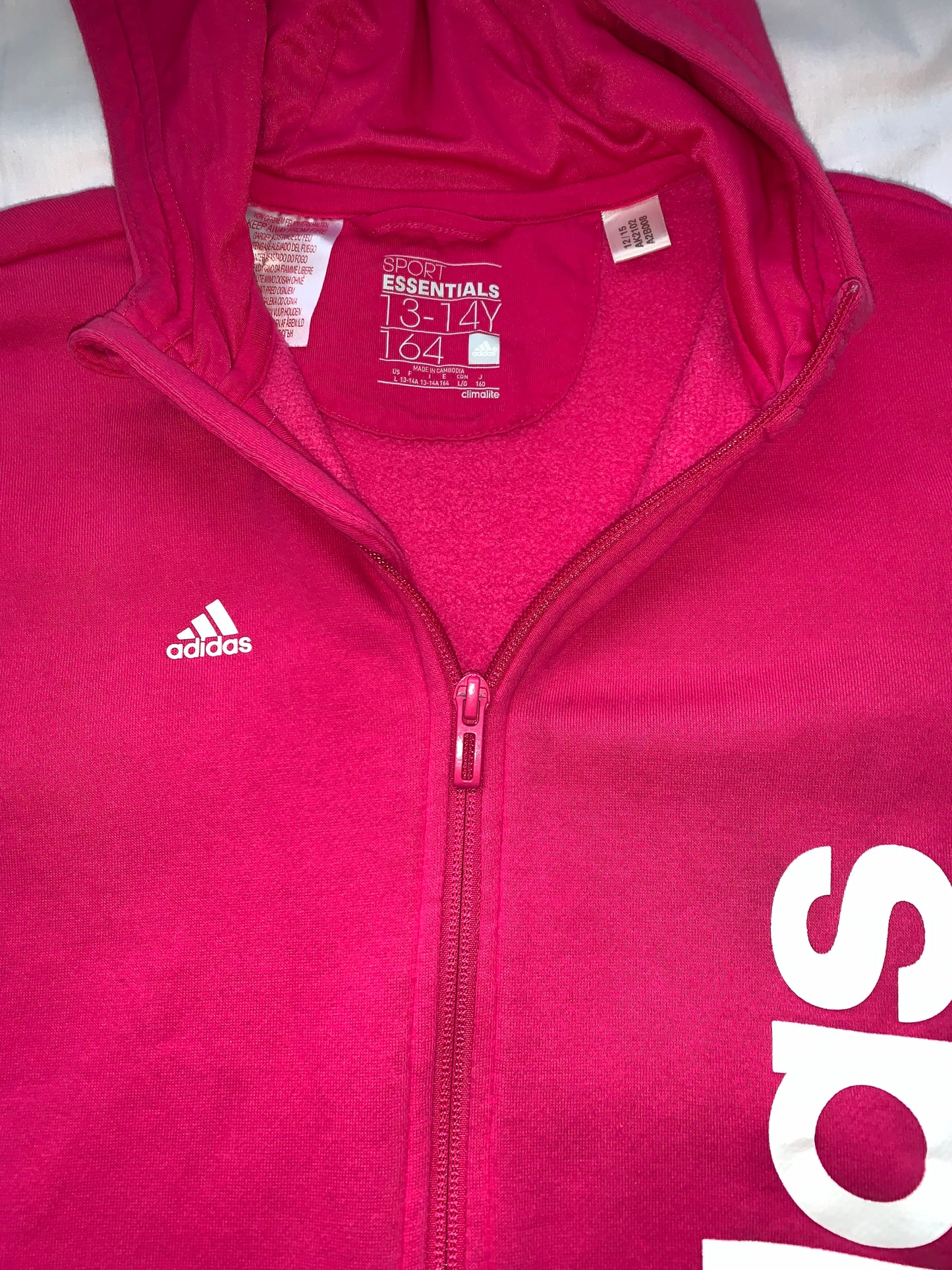 Adidas hot pink hoodie size small