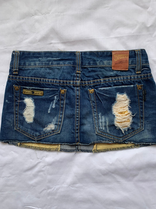 Denim mini skirt size xs/s measurement in photos