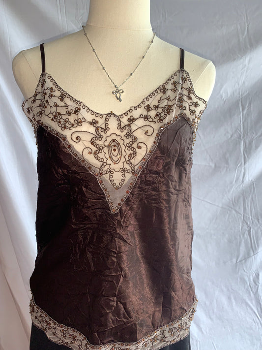 Brown sequin Cami size 10