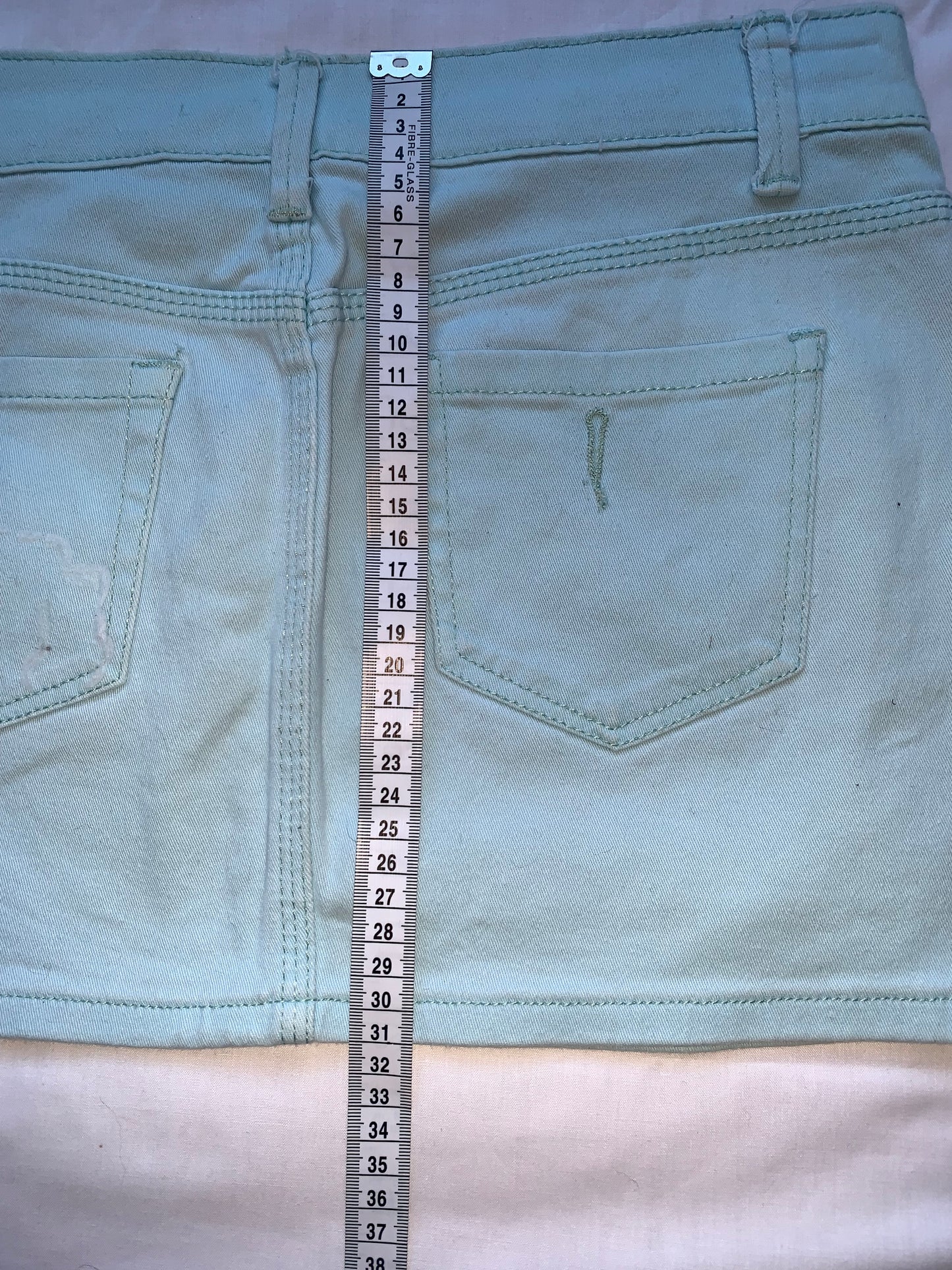 Blue diamente & pearl mini skirt size 10