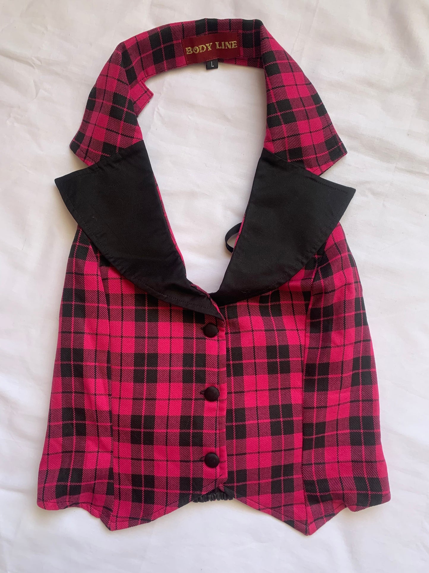 Pink and black corset top bnwt size m