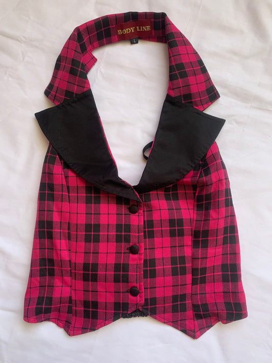 Pink and black corset top bnwt size m