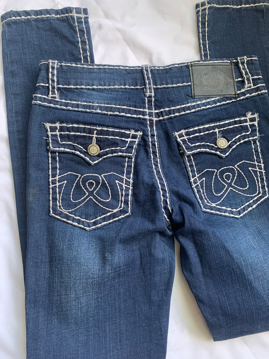 Denim straight leg jeans size 27