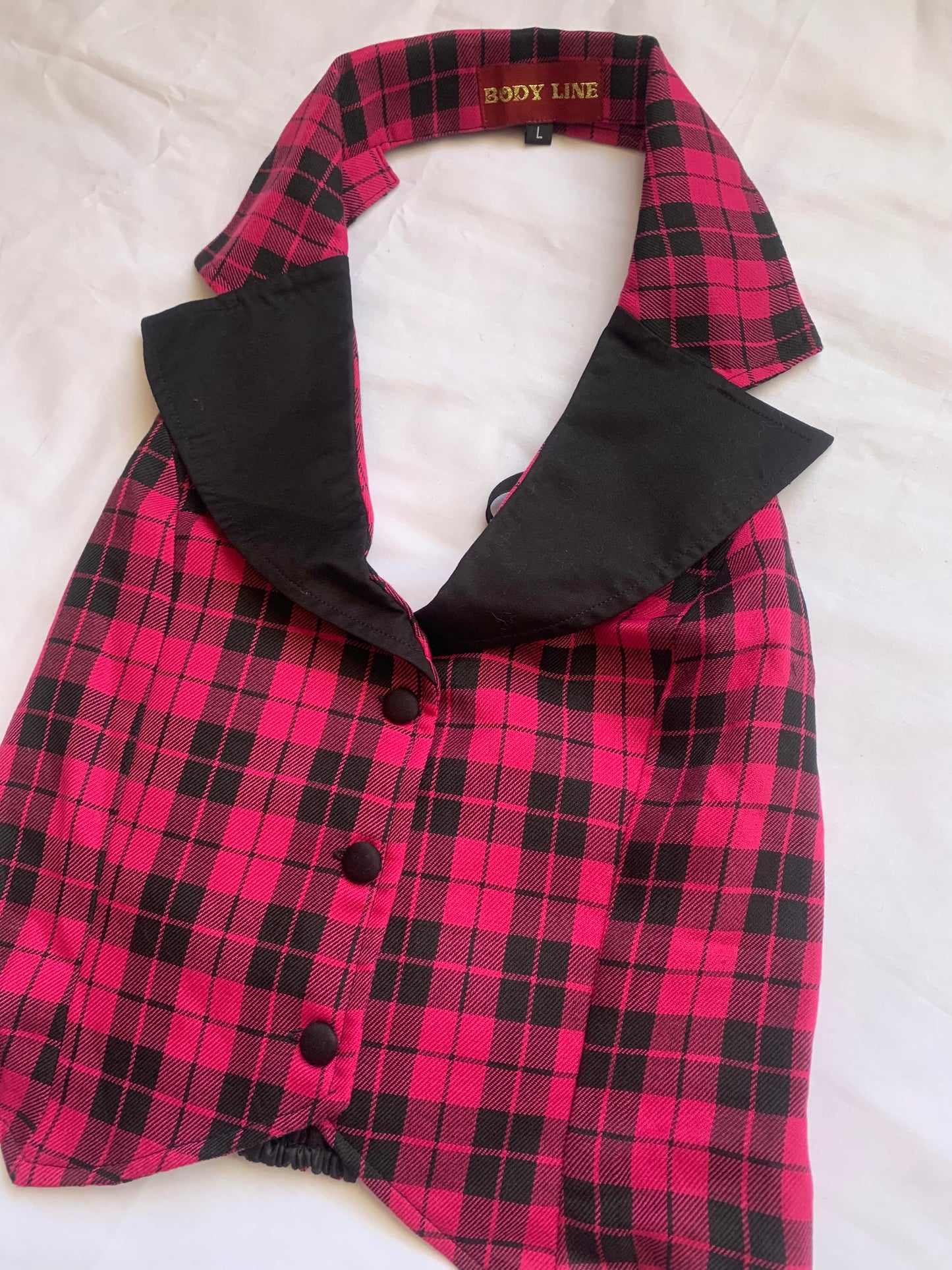 Pink and black corset top bnwt size m
